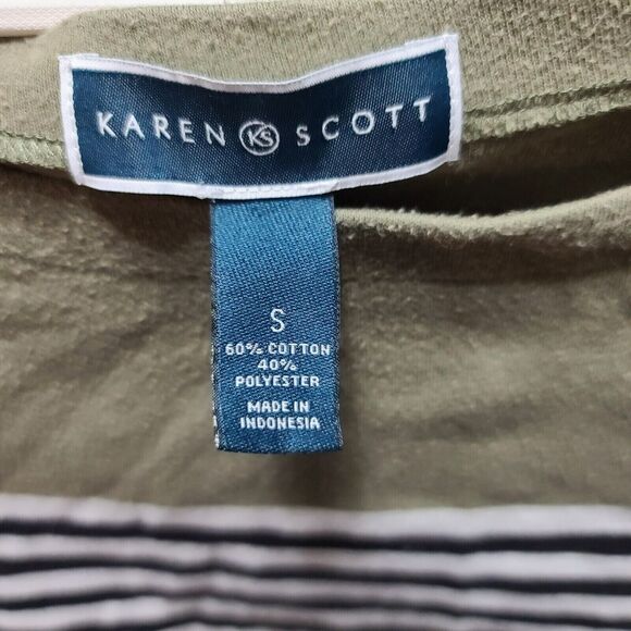 Karen Scott Womens Top Multi-Color Size Small Cotton Blend Striped Pullover - Picture 6 of 12